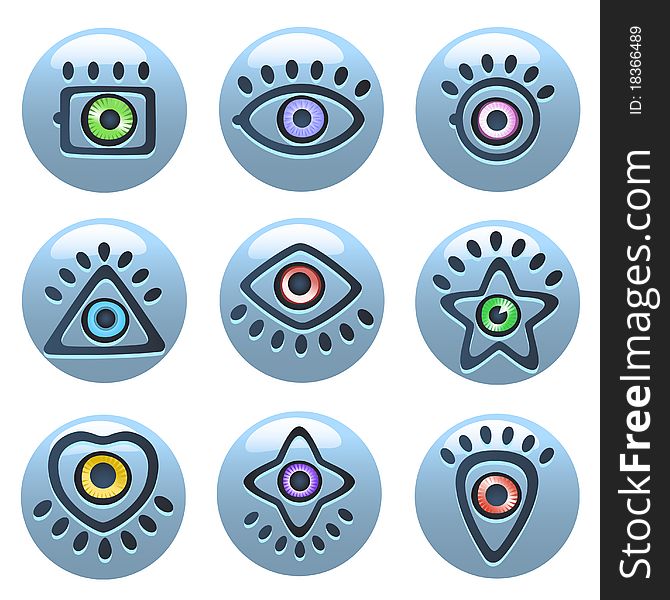 Set of eye icons vector