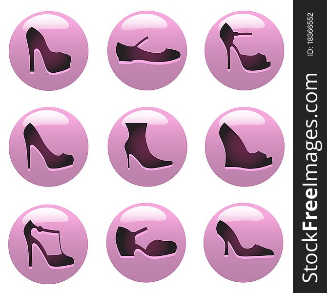 Set of woman shoes vector