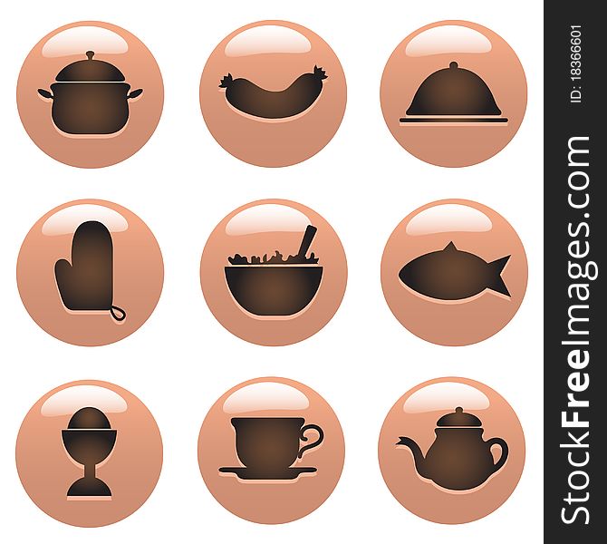 Set of food icon vector