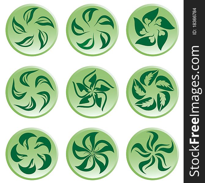 vector set of floral icon