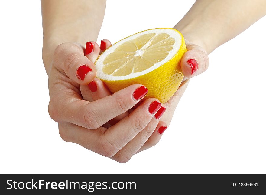 Hand with lemon juicy lemon lifestyle