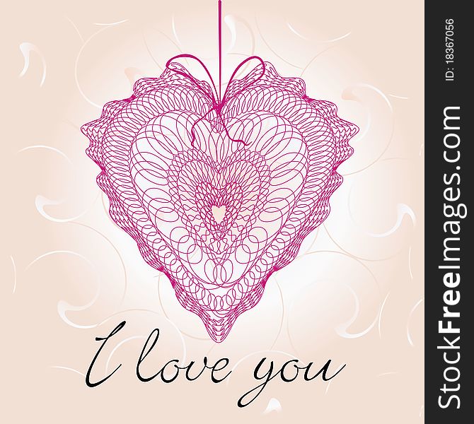 Vector valentine background with heart. Vector valentine background with heart