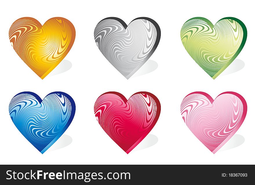 Set icon hearts design Valentines Day