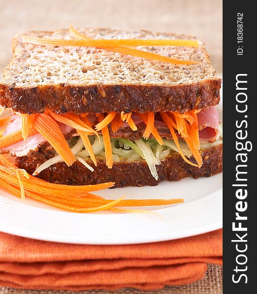 Tasty Beef Sandwich On Wholewheat Bread