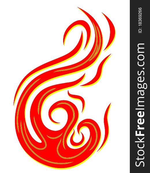 Vector of red fire tattoo