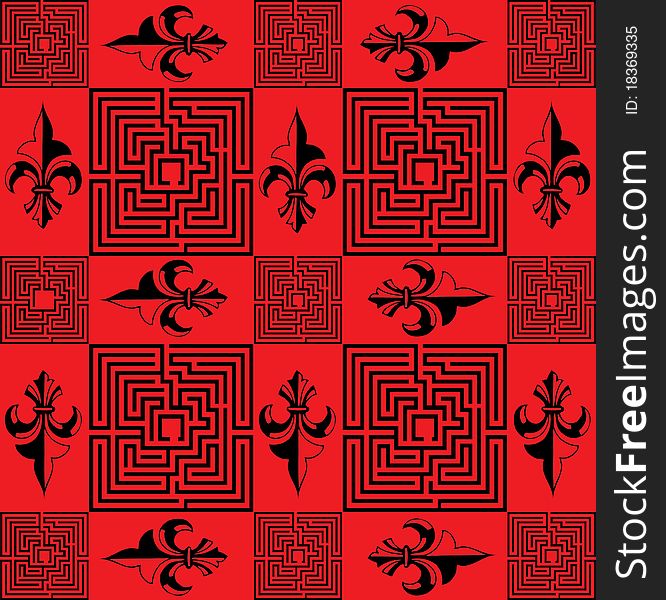 Red and black abstract pattern.