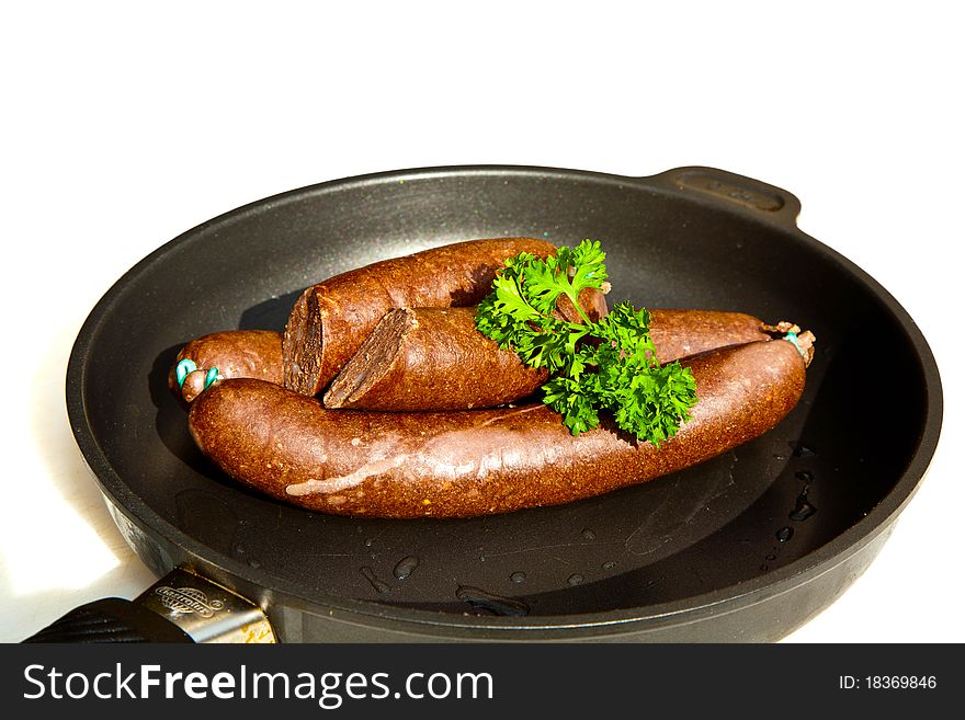 Delicious sausages handmade by the butcher with traditional recipe