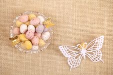 Easter Chocolate Speckled Eggs In Bowl Butterfly Royalty Free Stock Photo Easter Chocolate Speckled Eggs In Bowl Butterfly Royalty Free Stock Photo