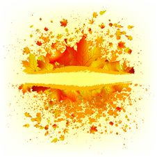 Autumn Leaves Background Card Template. EPS 8 Stock Photography