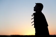 Silhouette Of Young Man Royalty Free Stock Photo