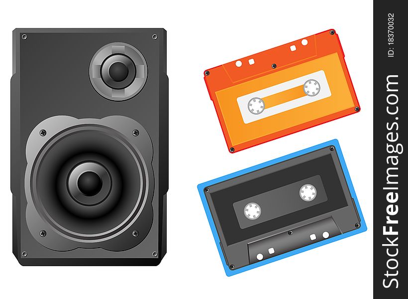 Musical Speaker And Audiocassette