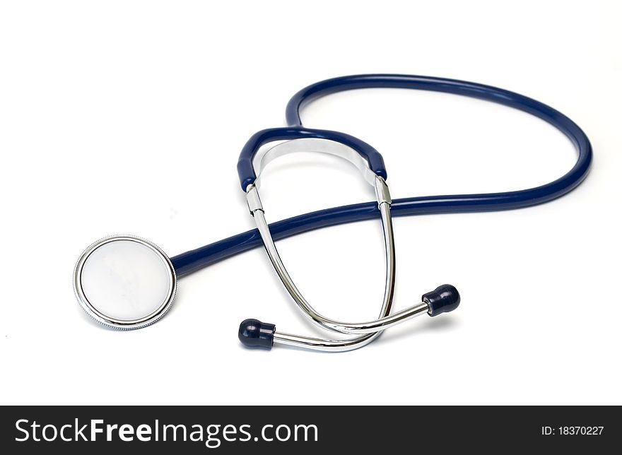 Stethoscope on a white background. Medical instrument. Stethoscope on a white background. Medical instrument.