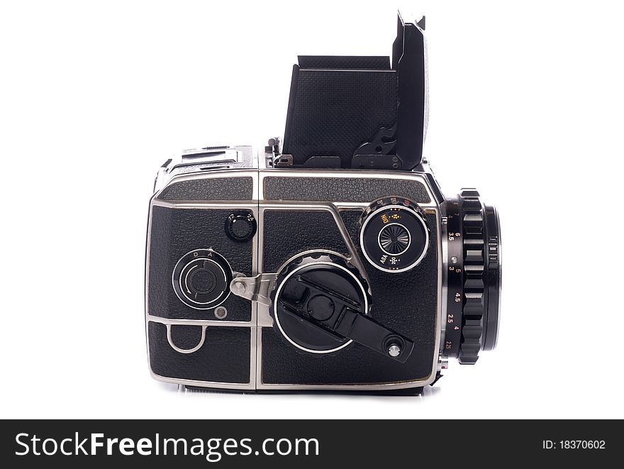 Vintage medium format camera studio cutout