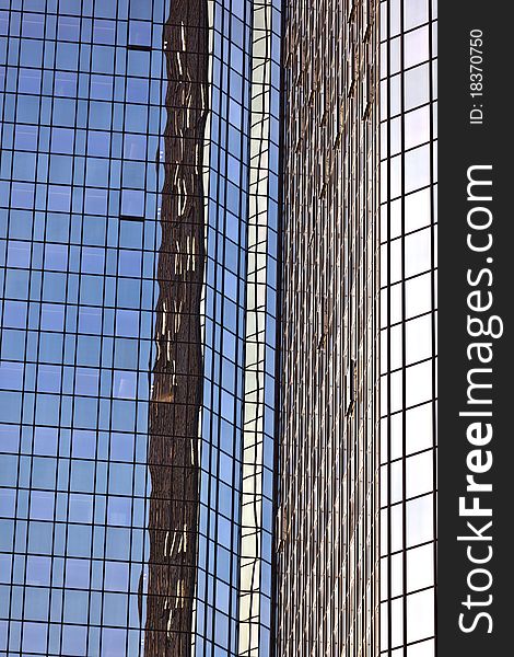 Windows of office buildings