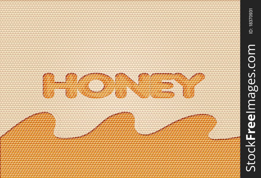 Illustration of a honeycomb background with drops