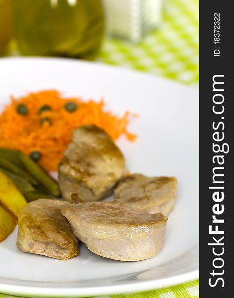 Roasted pork fillet - tenderloin with vegetables