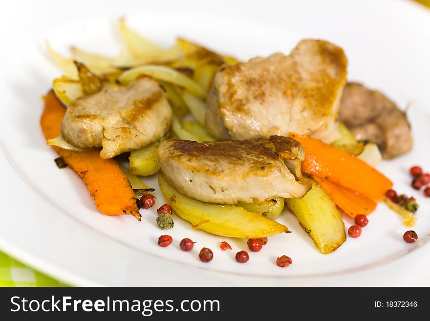 Roasted Pork Fillet - Tenderloin With Vegetables