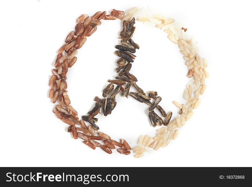 Three Types Of Rice In A Peace Sign