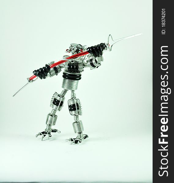 Retro robot toy with wire. Retro robot toy with wire