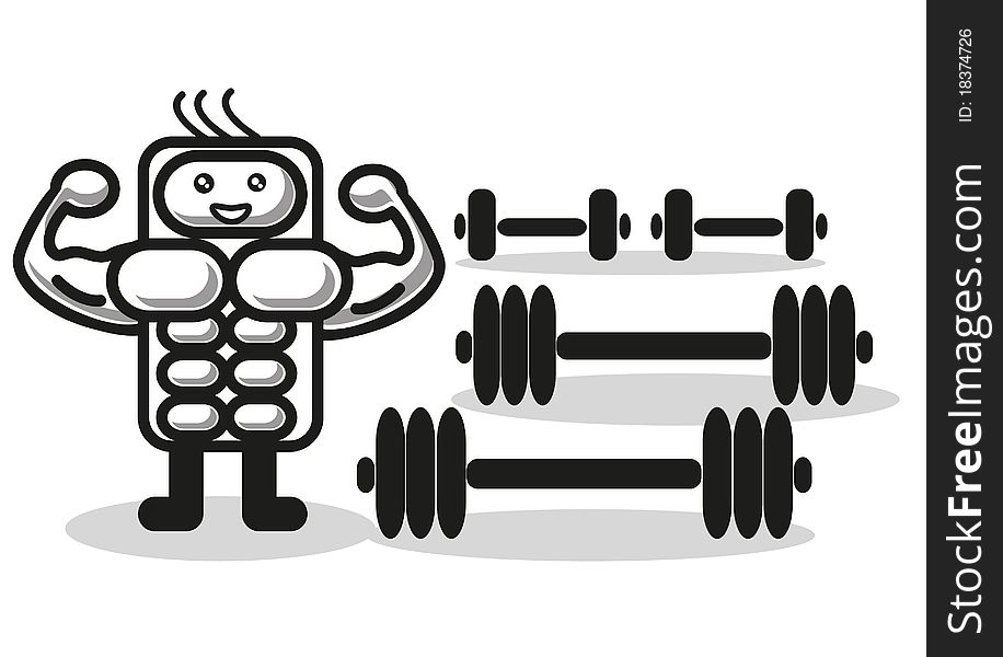 Funny muscleman created by   used for fitness icon