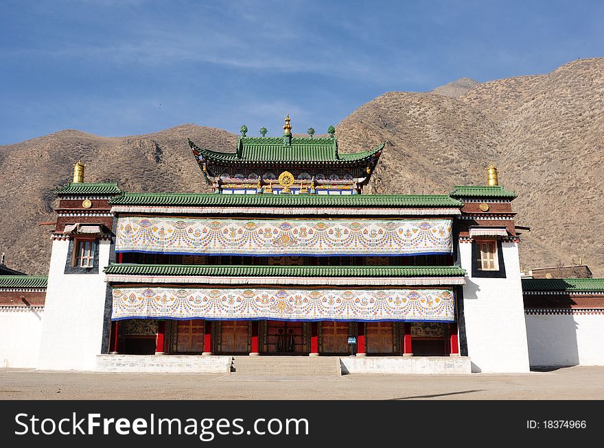 Landmark of a typical lamasery in Tibet. Landmark of a typical lamasery in Tibet