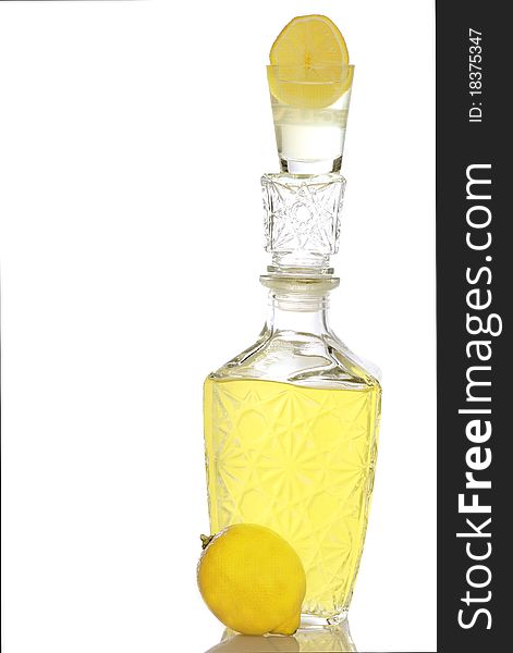 The typical Italian liquor extracted from the lemon. The typical Italian liquor extracted from the lemon