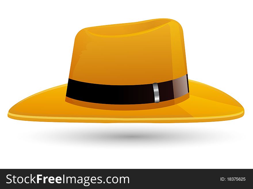 Illustration of hat on white background. Illustration of hat on white background