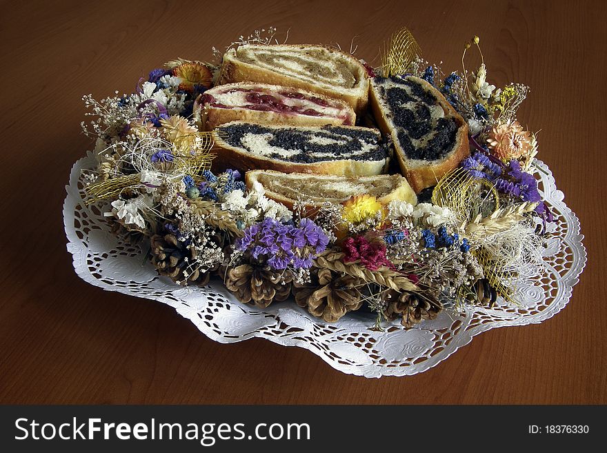 Strudel On A Plate Decorated