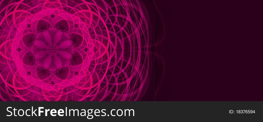 Abstract pink circle on a dark background. Abstract pink circle on a dark background