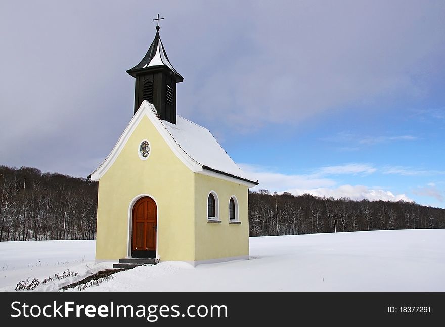 Little chapel in Bavaria during winter times