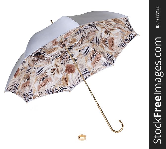 An Umbrella On A White Background. Isolated.