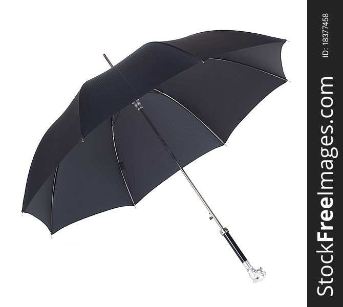 An open umbrella on a white background. Isolated.