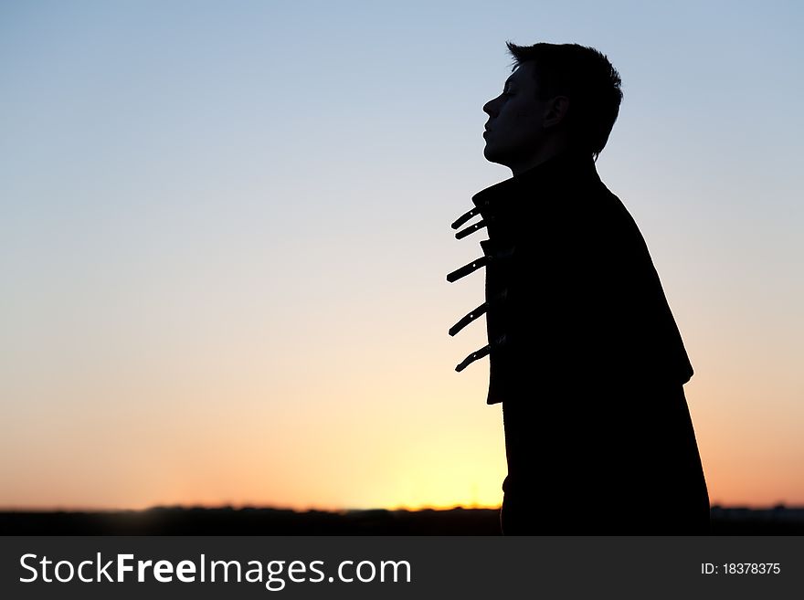 Silhouette Of Young Man