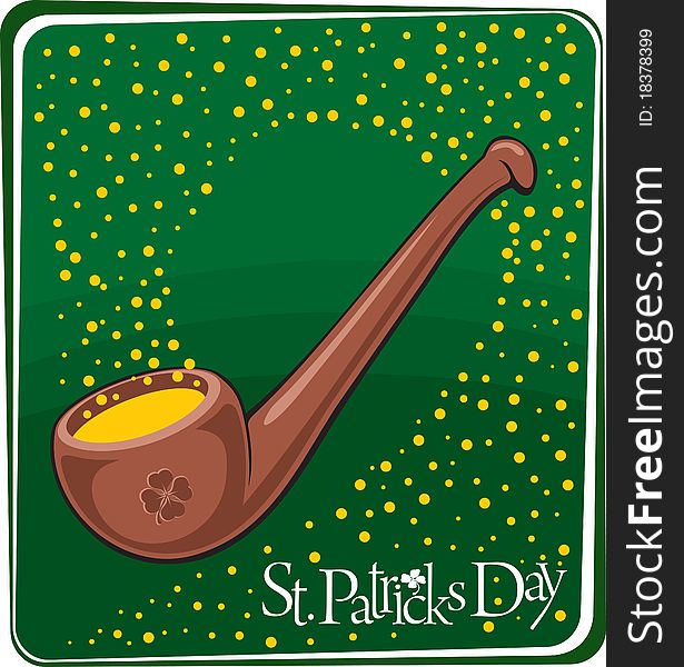 Patrick's pipe. Saint Patricks Day. Patrick's pipe. Saint Patricks Day