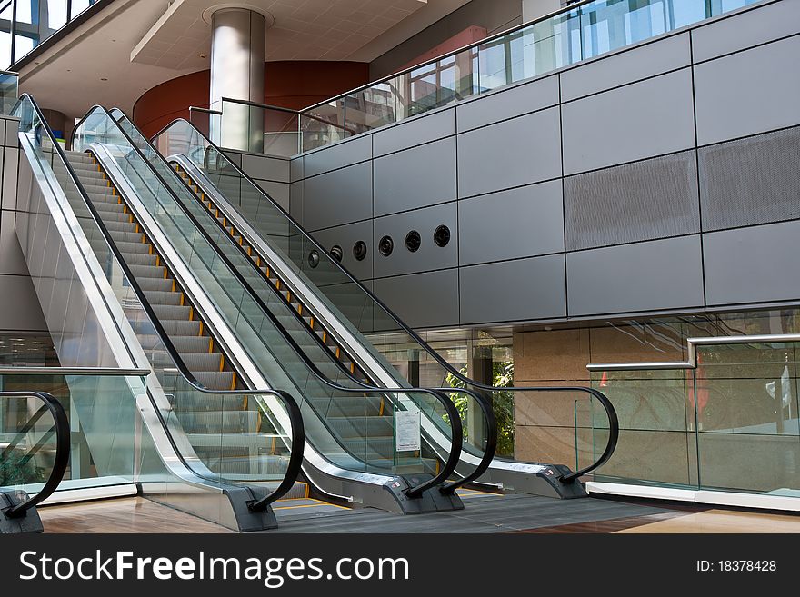 Escalator In A Modern Business Area