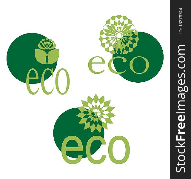 Set of Ecological emblem . Vector illustration