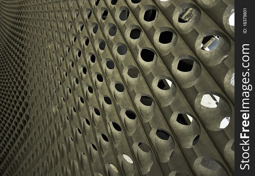 Wall of holes of a modern building