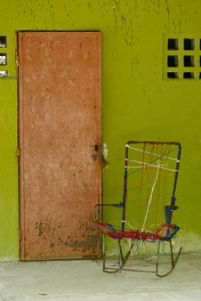 Costa Rica Front Door With Rocking Chair Royalty Free Stock Images Costa Rica Front Door With Rocking Chair Royalty Free Stock Images