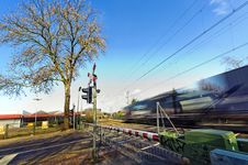 Crossings With Freight Train Royalty Free Stock Photography Crossings With Freight Train Royalty Free Stock Photography