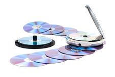 CD-player And CDs. Royalty Free Stock Image