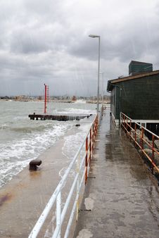 Storm On The Pier Royalty Free Stock Photo Storm On The Pier Royalty Free Stock Photo