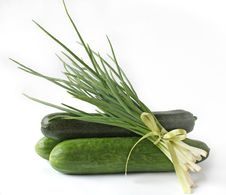 Bunch Green Onions Cucumbers And Zucchini Stock Photography Bunch Green Onions Cucumbers And Zucchini Stock Photography