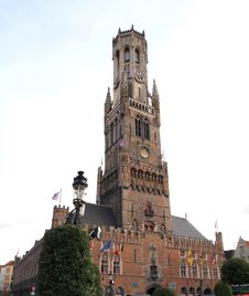 The Belfry , Bell Tower In Bruges Belgium Stock Photo The Belfry , Bell Tower In Bruges Belgium Stock Photo
