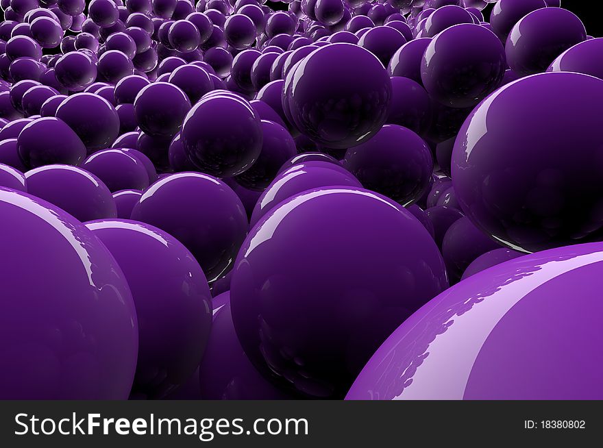 Abstract 3d Purple Spheres