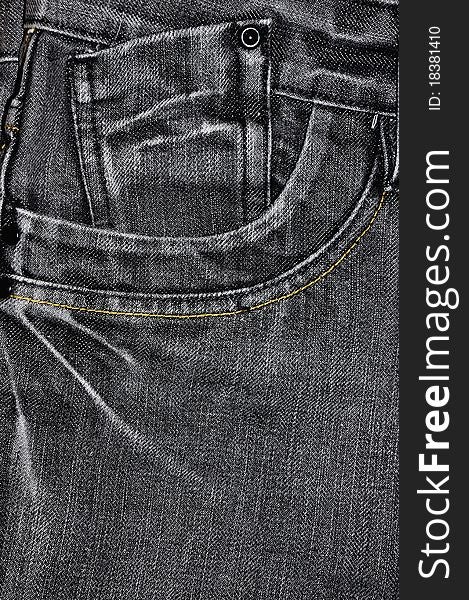 Black jean texture with pocket
