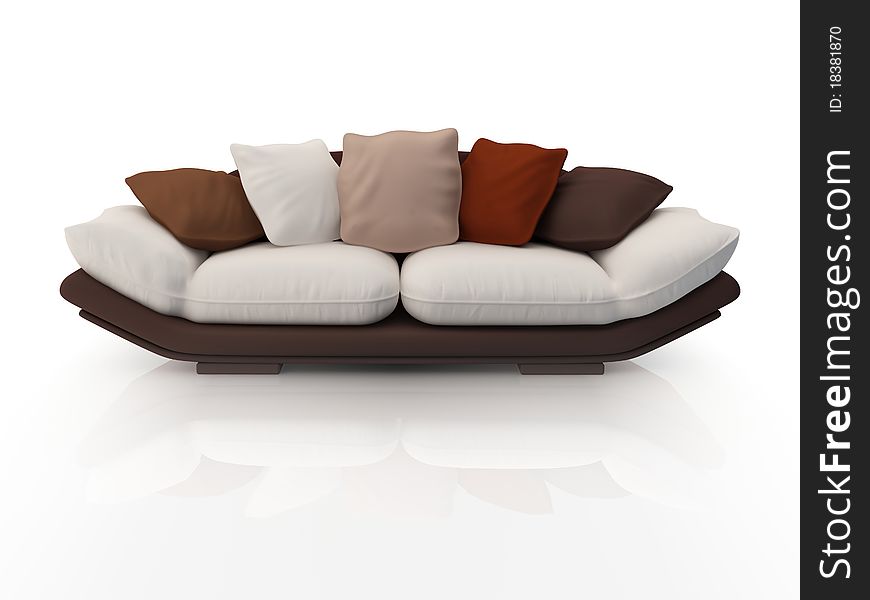 Modern sofa. Isolated on white background.