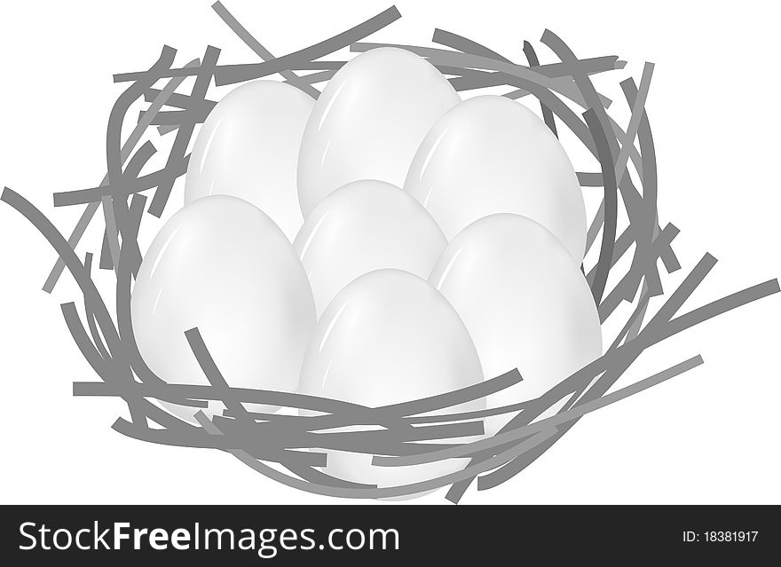 Eggs of a bird in a jack the vector image by easter. Eggs of a bird in a jack the vector image by easter