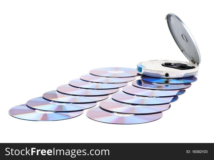 CD-player and CDs.