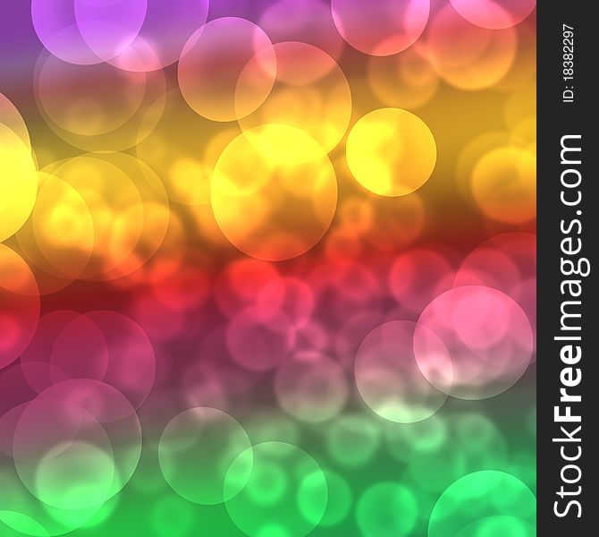 Colorful bokeh background. Ggreen, yellow, purple and red colors.