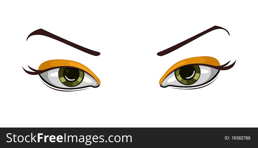 Vector beautiful eyes with golden makeup